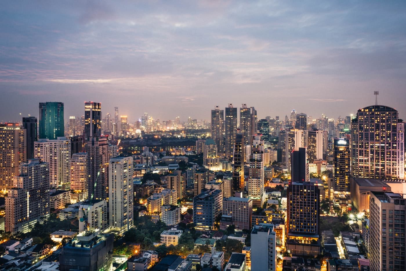 Bangkok city skyline at twilight